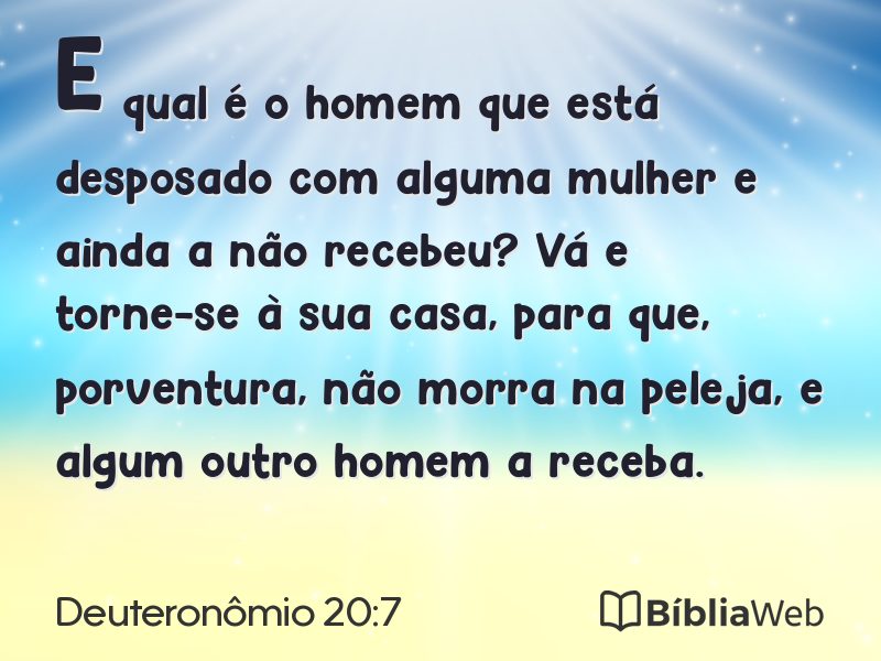 Deuteronômio 20:7 em imagem para compartilhar