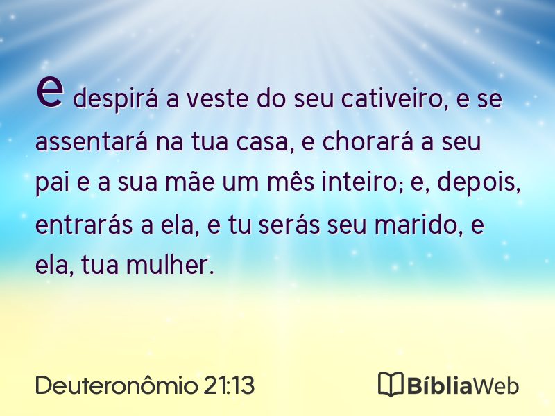 Deuteronômio 21:13 em imagem para compartilhar
