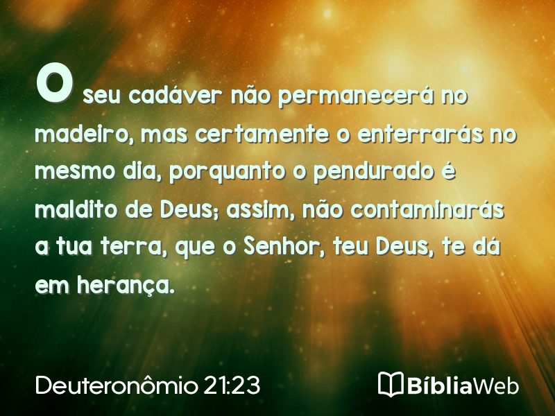 Deuteronômio 21:23 em imagem para compartilhar