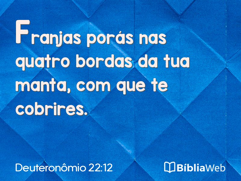 Deuteronômio 22:12 em imagem para compartilhar