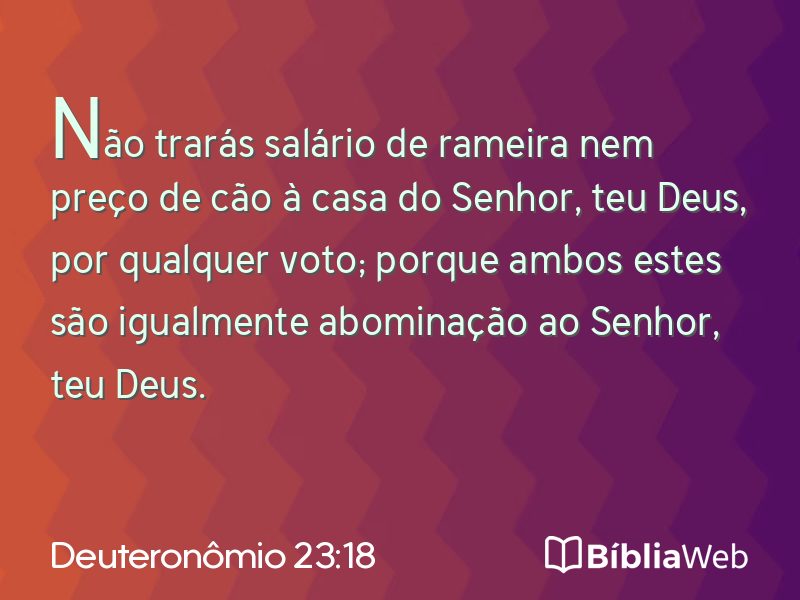 Deuteronômio 23:18 em imagem para compartilhar