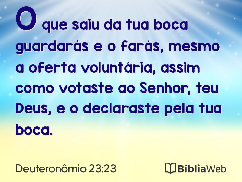 Deuteronômio 23:23 em imagem para compartilhar