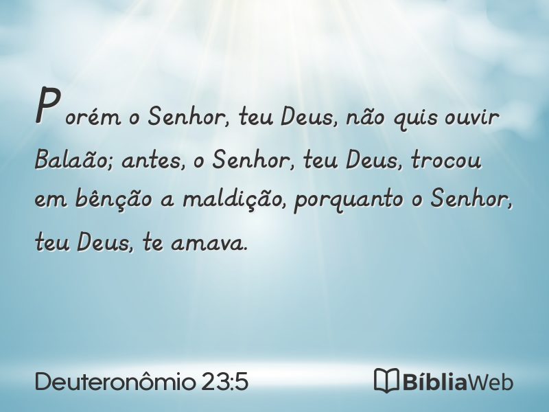 Deuteronômio 23:5 em imagem para compartilhar