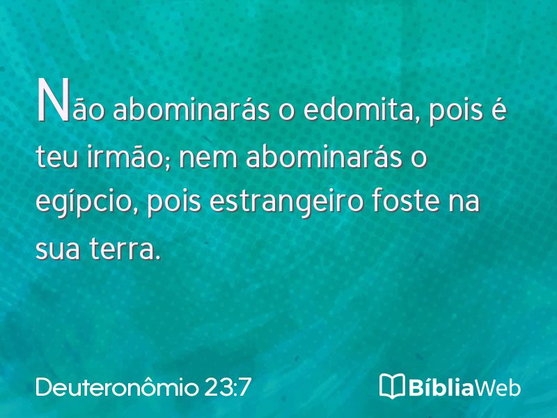 Deuteronômio 23:7 em imagem para compartilhar
