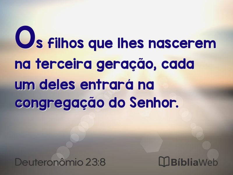Deuteronômio 23:8 em imagem para compartilhar