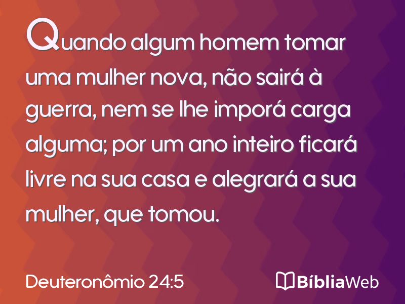 Deuteronômio 24:5 em imagem para compartilhar