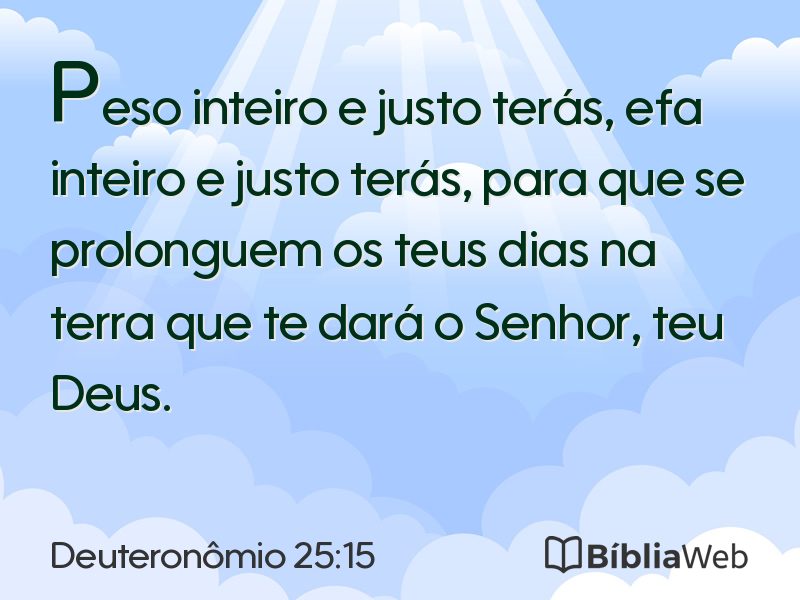Deuteronômio 25:15 em imagem para compartilhar