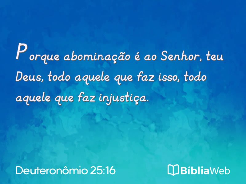 Deuteronômio 25:16 em imagem para compartilhar