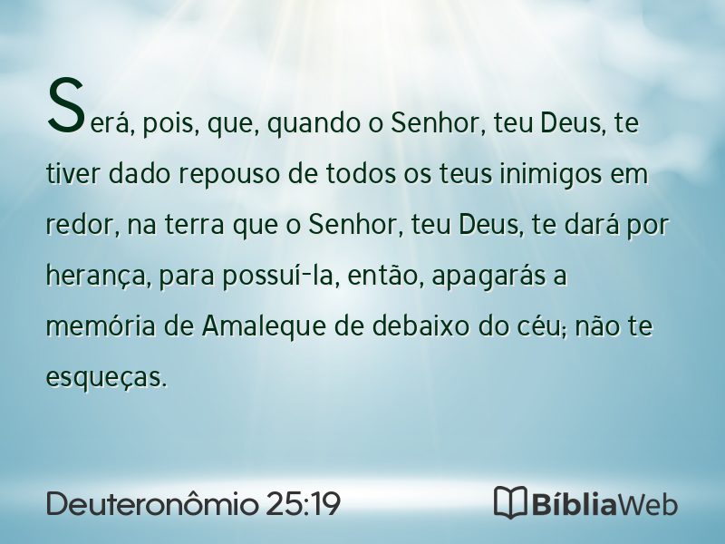 Deuteronômio 25:19 em imagem para compartilhar
