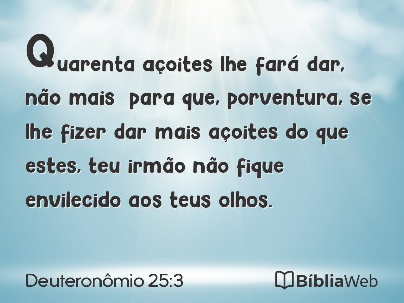 Deuteronômio 25:3 em imagem para compartilhar