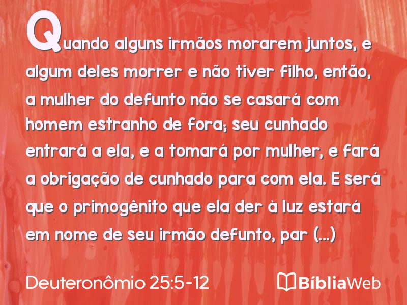 Deuteronômio 25:5-12 em imagem para compartilhar