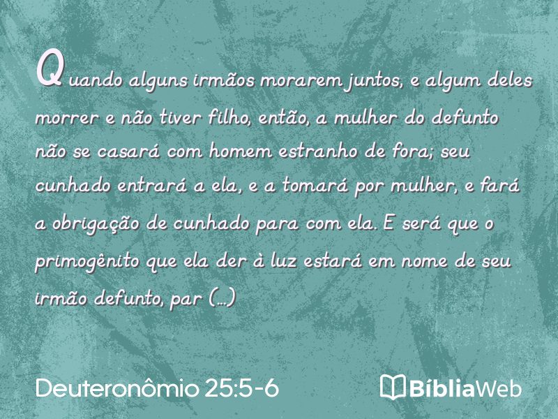 Deuteronômio 25:5-6 em imagem para compartilhar