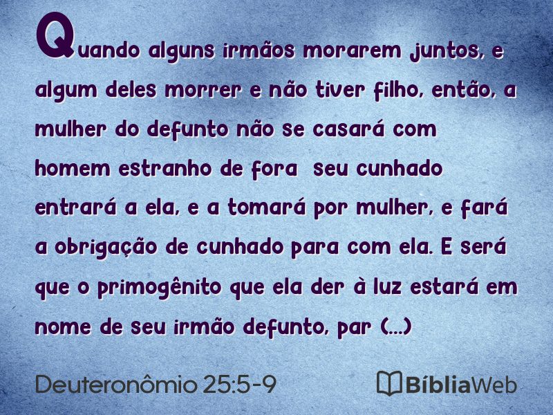 Deuteronômio 25:5-9 em imagem para compartilhar