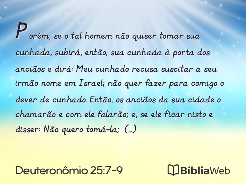 Deuteronômio 25:7-9 em imagem para compartilhar