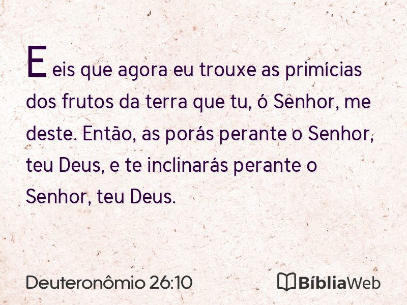 Deuteronômio 26:10 em imagem para compartilhar