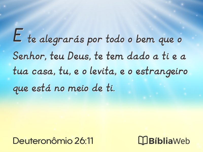 Deuteronômio 26:11 em imagem para compartilhar