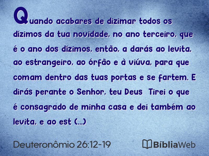Deuteronômio 26:12-19 em imagem para compartilhar