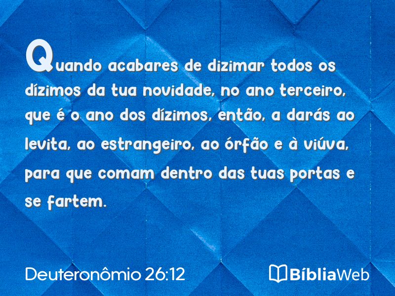 Deuteronômio 26:12 em imagem para compartilhar