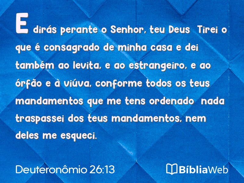 Deuteronômio 26:13 em imagem para compartilhar