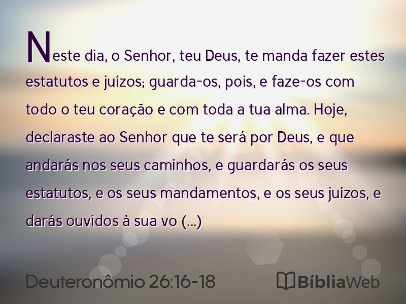 Deuteronômio 26:16-18 em imagem para compartilhar