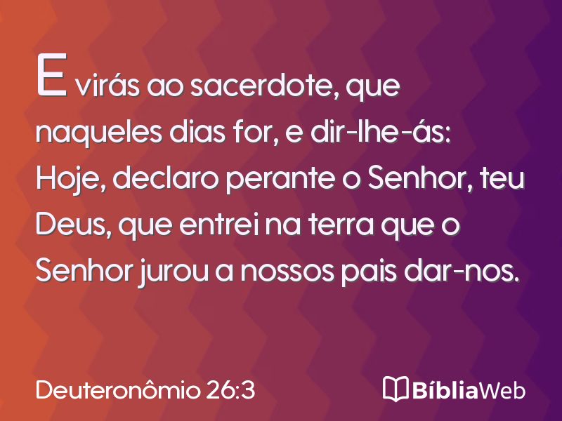 Deuteronômio 26:3 em imagem para compartilhar