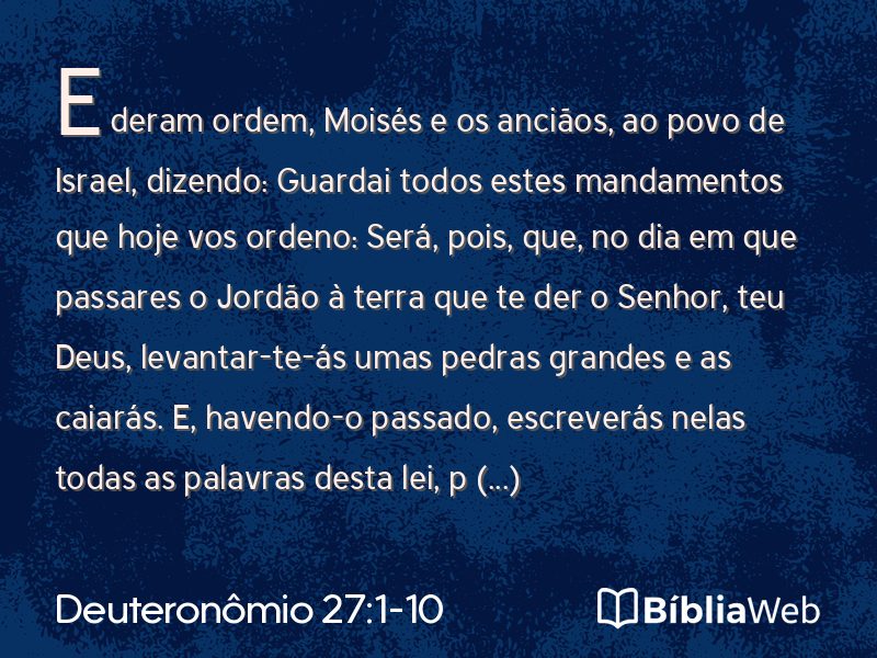 Deuteronômio 27:1-10 em imagem para compartilhar