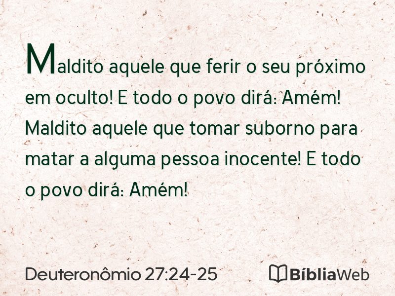 Deuteronômio 27:24-25 em imagem para compartilhar
