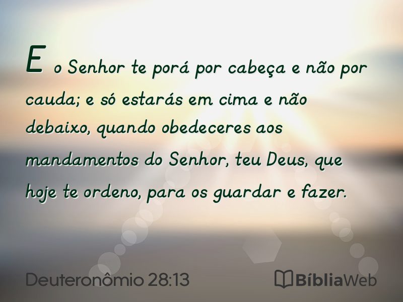 Deuteronômio 28:13 em imagem para compartilhar