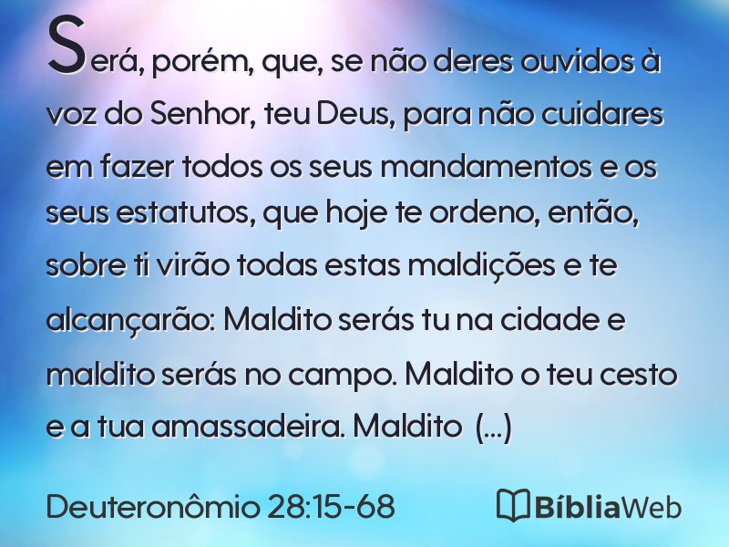 Deuteronômio 28:15-68 em imagem para compartilhar