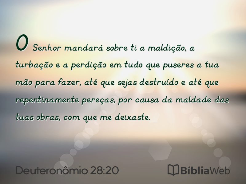 Deuteronômio 28:20 em imagem para compartilhar