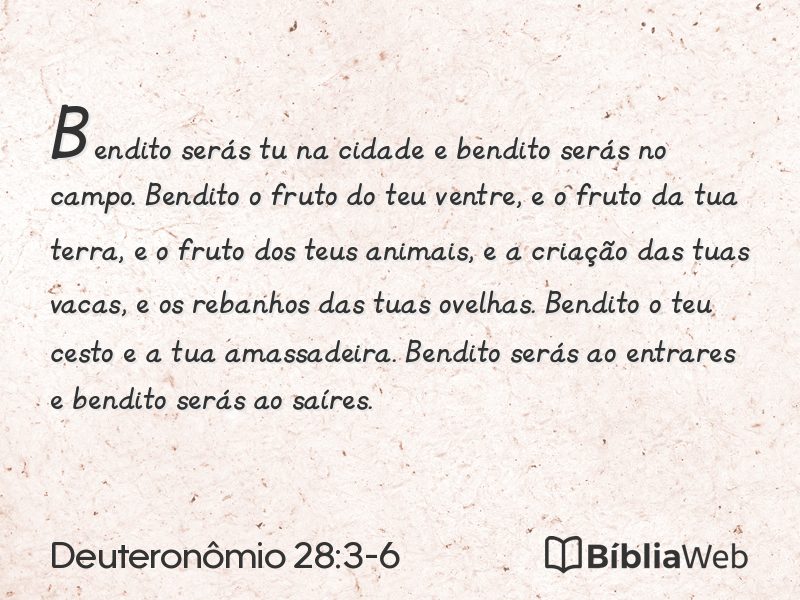 Deuteronômio 28:3-6 em imagem para compartilhar