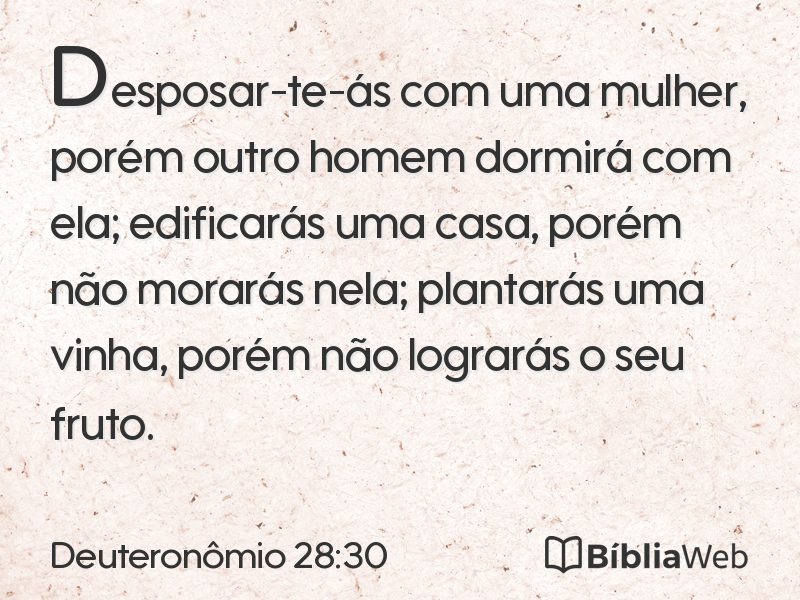 Deuteronômio 28:30 em imagem para compartilhar