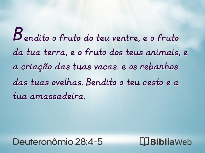 Deuteronômio 28:4-5 em imagem para compartilhar