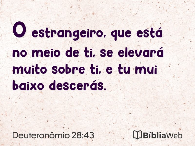 Deuteronômio 28:43 em imagem para compartilhar