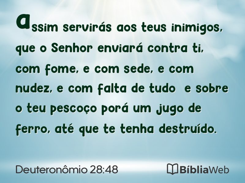 Deuteronômio 28:48 em imagem para compartilhar
