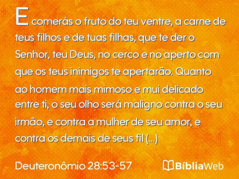 Deuteronômio 28:53-57 em imagem para compartilhar