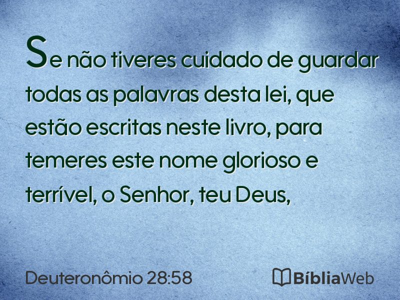 Deuteronômio 28:58 em imagem para compartilhar