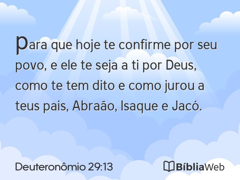 Deuteronômio 29:13 em imagem para compartilhar