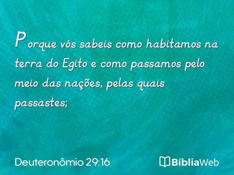Deuteronômio 29:16 em imagem para compartilhar