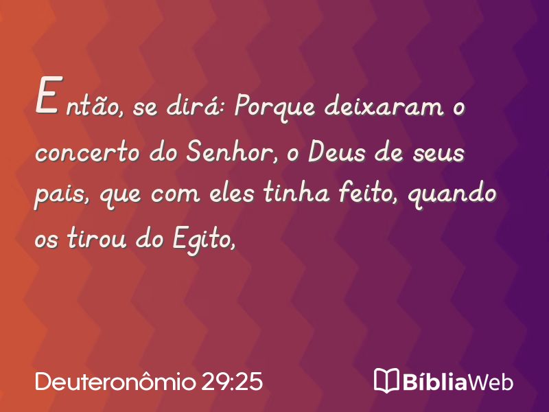Deuteronômio 29:25 em imagem para compartilhar