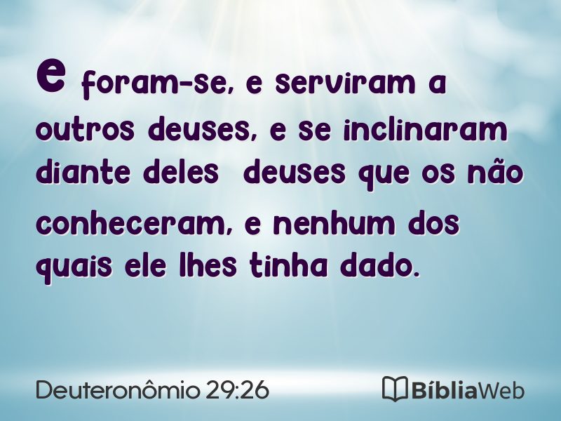 Deuteronômio 29:26 em imagem para compartilhar