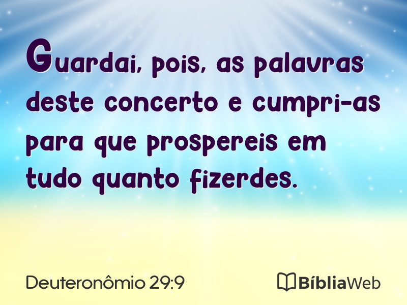 Deuteronômio 29:9 em imagem para compartilhar
