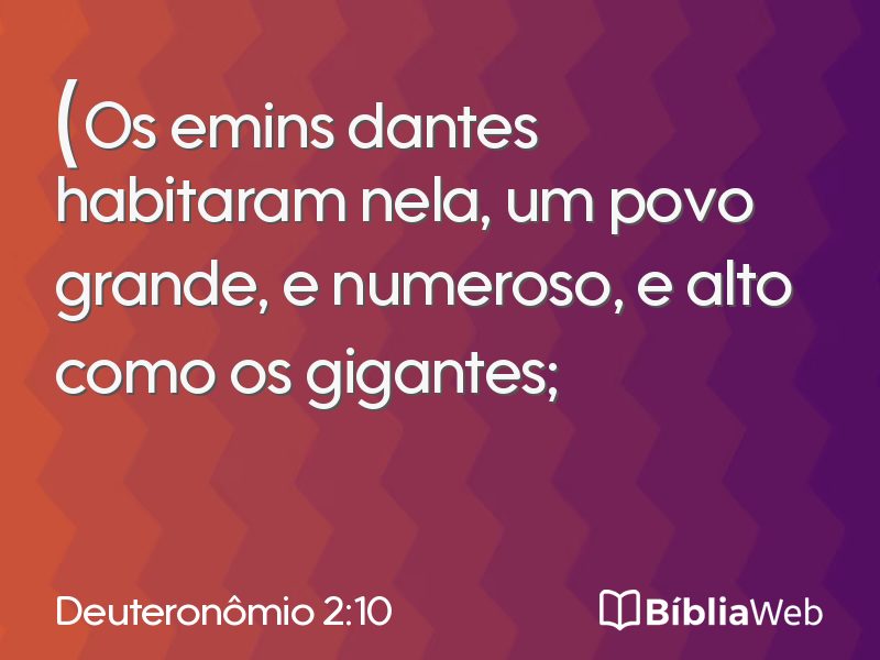 Deuteronômio 2:10 em imagem para compartilhar