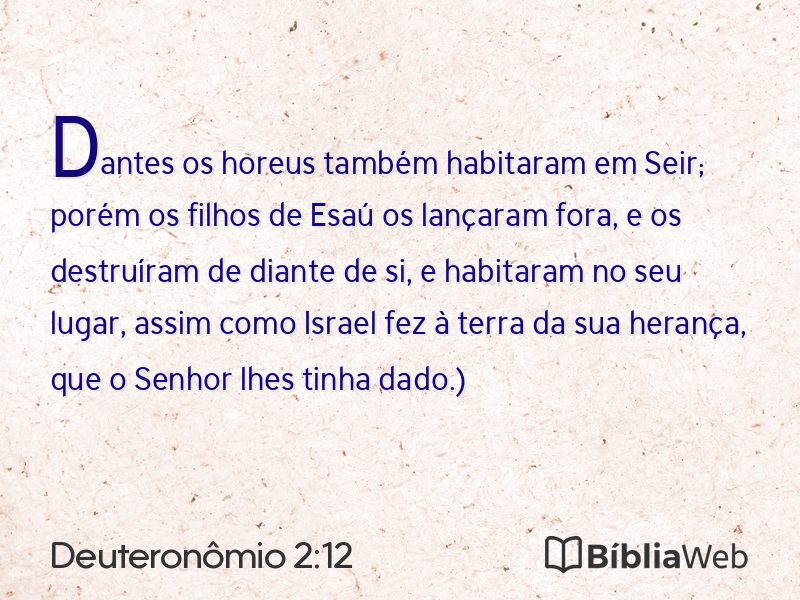 Deuteronômio 2:12 em imagem para compartilhar