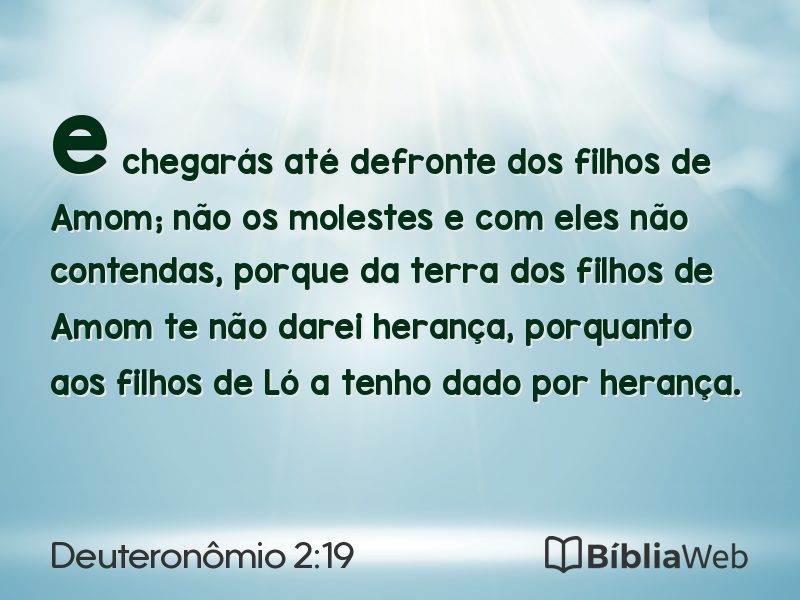 Deuteronômio 2:19 em imagem para compartilhar