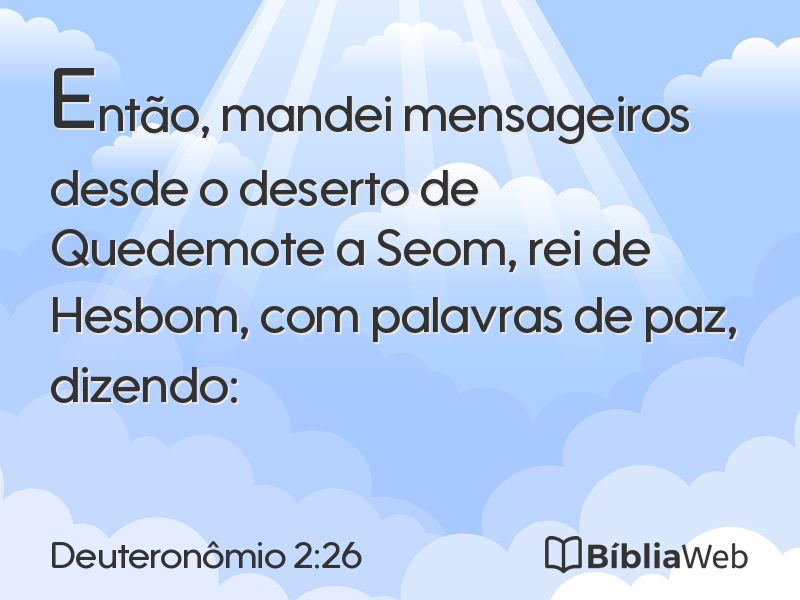 Deuteronômio 2:26 em imagem para compartilhar