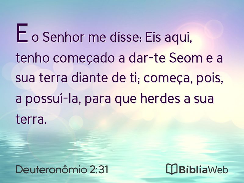 Deuteronômio 2:31 em imagem para compartilhar