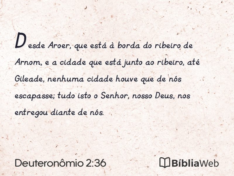 Deuteronômio 2:36 em imagem para compartilhar