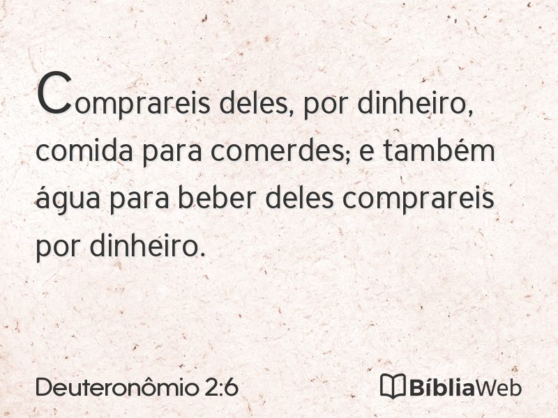 Deuteronômio 2:6 em imagem para compartilhar