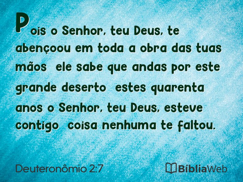 Deuteronômio 2:7 em imagem para compartilhar
